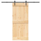 VidaXL Ușă glisantă cu set feronerie, 90x210 cm, lemn masiv de pin