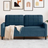 vidaXL Canapea cu 2 locuri, albastru, 140 cm, catifea 4007633