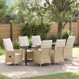 Cumpara ieftin Set de masă pentru grădină cu pernă 7 pcs Bej Rattan poli