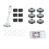 Set 6 lampi LED RGB stroboscopice cu telecomanda, 10 moduri, 8 culori, baterie litiu 110mAh reincarcabila USB-C IP65