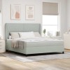 VidaXL Pat cu arcuri cu saltea Gri deschis 180 x 200 cm Catifea 3340886