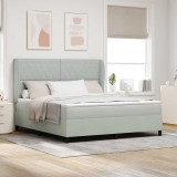 VidaXL Pat cu arcuri cu saltea Gri deschis 180 x 200 cm Catifea 3340886