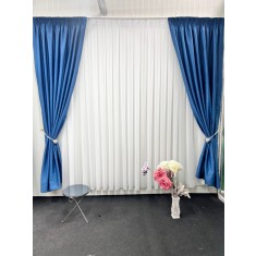 Draperie blackout pe textura de in, albastru royal