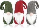 Set de 3 gnomi Vgoodall, textil, verde/rosu/gri, 27 x 8 cm