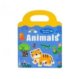 Cumpara ieftin Carte Puzzle cu 34 stickere reutilizabile, Animale, Oem