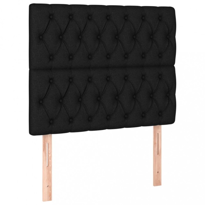 Tablii de pat, 2 buc, negru, 90x7x78/88 cm, textil