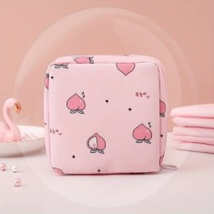 Husa portabila pentru depozitare absorbante, servetele, masca, cosmetice, Roz