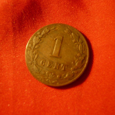 Moneda 1 Cent 1882 Olanda , cupru , cal.F.Buna