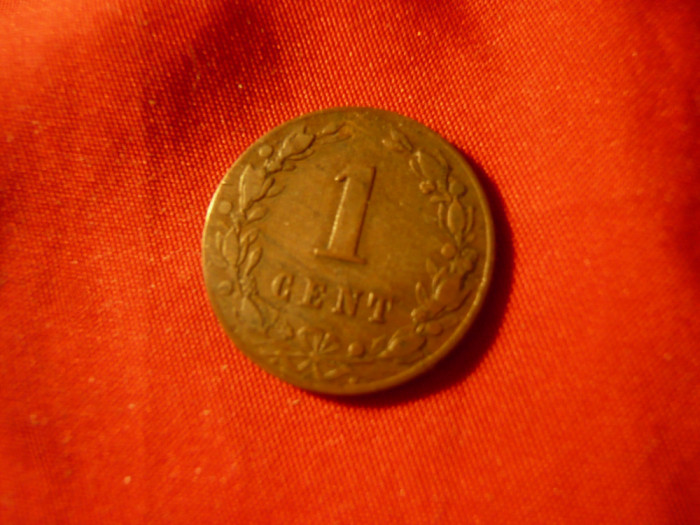 Moneda 1 Cent 1882 Olanda , cupru , cal.F.Buna
