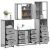 VidaXL Set de mobilier de baie 4 piese Lemn stratificat gri Sonoma 3301263
