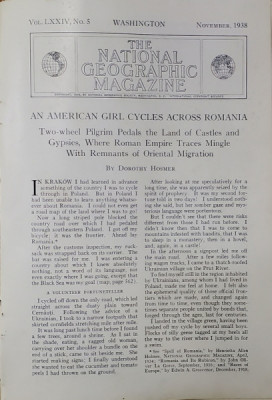 AN AMERICAN GIRL CYCLES ACROSS ROMANIA. THE NATIONAL GEOGRAPHIC MAGAZINE, VOL. LXXIV, No. 4, 5, 6 - 1938. IOSIF BERMAN foto