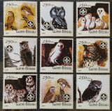 BC577, Guinea-Bissau 2001, 2 serii fauna, bufnite (2 poze)
