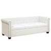VidaXL Canapea Chesterfield cu 3 locuri, piele artificială, alb