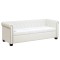 vidaXL Canapea Chesterfield cu 3 locuri, piele artificială, alb