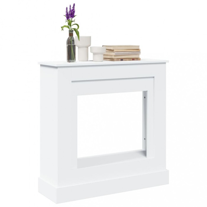 Gossi masca de semineu, alb, 90x30x90 cm, lemn prelucrat