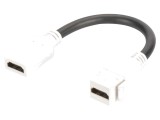 Modul HDMI 2.0, Keystone, albă, cu &icirc;mpingere - 120mm