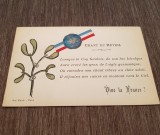 Carte Poștală Veche 1915 &ndash; &bdquo;Chant du R&eacute;veil&rdquo;, Patriotism Francez, Ilustrație și Versuri de Epocă, Circulată, Colecție Rară!
