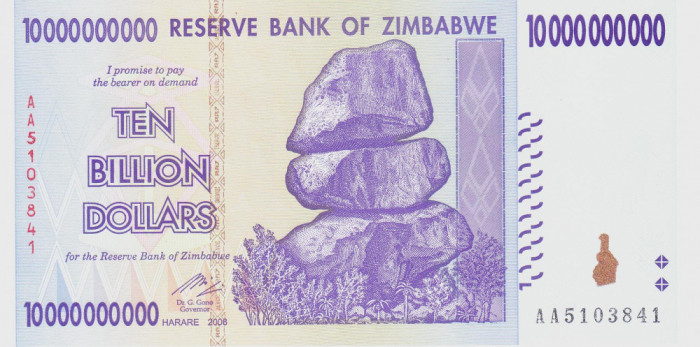 Bancnota Zimbabwe 10.000.000.000 Dolari 2008 - P85 UNC