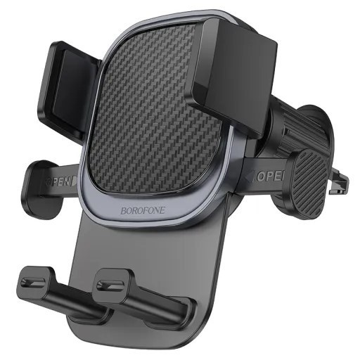 SUPORT AUTO Borofone &quot;BH120&quot; pt. SmartPhone, prindere smartphone in 3 puncte, fixare grila ventilatie, negru &quot;6941991114786&quot;