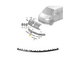 Ornament grila bara fata VW TRANSPORTER/MULTIVAN (T6), 04.2015-, partea dreapta, crom,