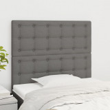 vidaXL Tăblii de pat, 2 buc, gri &icirc;nchis, 100x5x78/88 cm, textil