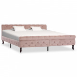 Cadru de pat, roz, 180 x 200 cm, catifea GartenMobel Dekor, vidaXL