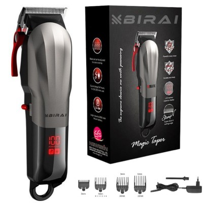 Masina De Tuns Profesionala BIRAI Prestige Cu Acumulator, Multifunctionala, Motor Puternic 7000 RPM, Afisaj LED, Incarcare Super Rapida USB, Rezistent foto