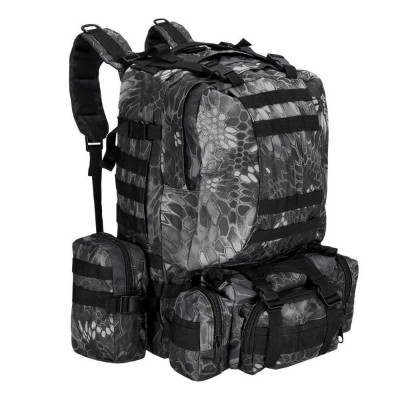 Ghiozdan/rucsac turistic, Springos, model Survival, 4 in 1, impermeabil, 50 L, camuflaj, gri, 50x40x50 cm foto