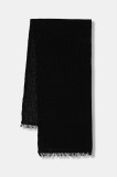Sisley fular din amestec de l&acirc;nă culoarea negru, uni, 6O70WU028