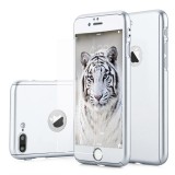 Husa telefon Iphone 8 Plus ofera protectie 360&deg; Ultrasubtire + Folie Sticla Silver