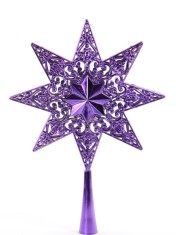 Varf de brad 25cm stea filigran metalizat violet foto