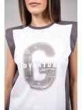 Cumpara ieftin TRICOU CU PERNITE LA UMAR GIOIA TALIE UNICA Gri