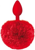 Butt Plug Anal Sweet Caress "Bunny Tail" 12 cm - Rosu