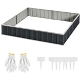 Cumpara ieftin Strat Inaltat Gradina Otel Zincat 258x90x30 cm ART Gri Inchis pentru Flori Legume