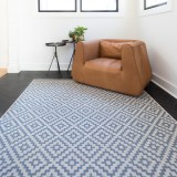 Covor Premium Belgian Model Elis 48357-951, Marime 80 x 150 cm, Albastru, Antialergic, Polipropilena, Living, Dormitor, Sufragerie, Birou