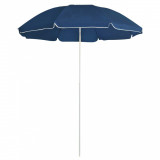 Umbrelă de soare de exterior, st&acirc;lp din oțel, albastru, 180 cm, vidaXL