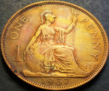 Cumpara ieftin Moneda istorica ONE PENNY - MAREA BRITANIE / ANGLIA, anul 1937 *cod 3700, Europa