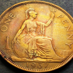 Moneda istorica ONE PENNY - MAREA BRITANIE / ANGLIA, anul 1937 *cod 3700
