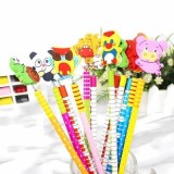 Creion grafit CNX, HB, corp rotund diverse culori si modele, cap figurine lemn