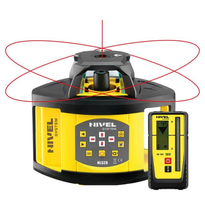 Laser rotativ Nivel System NL520R Digital, fascicul roșu, planuri orizontale si verticale, panta digitala, raza de actiune 500m