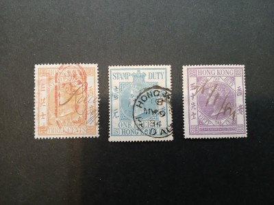GB-HONG KONG-colonii-QV-fiscale-stampilate-cota +++ foto