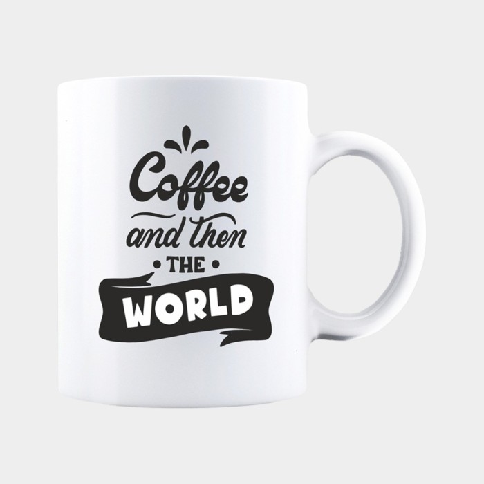 Cana alba personalizata COFFEE AND THEN THE WORLD, INOVATIX&reg;. 330ml