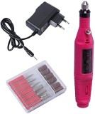 Cumpara ieftin Set Profesional Manichiura Pedichiura, Pila Electrica Unghii, Freza Rotativa 3000-20000 RPM, 6 Capete Freza, Roz/Verde/Albastru