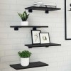 VidaXL Raft pentru cărți 4 pcs Negru 40 x 20 x 1.5 cm Lemn compozit 875046