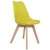 Scaun Celia - cadru lemn - imitatie piele galben