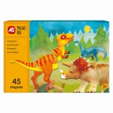 Cutie magnetica educativa cu dinozauri, 45 magneti, 3 ani+