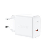 GaN USB-C 30W PD QC 3.0 AFC FCP alb A21 alb Acefast &icirc;ncărcător de rețea Acefast