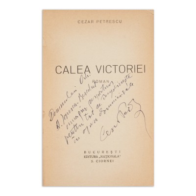 Cezar Petrescu, Calea Victoriei, cu dedicație olografă foto