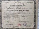Diploma de Licenta in Filiologia Clasica ,Universitatea din Iasi , Carol II ,