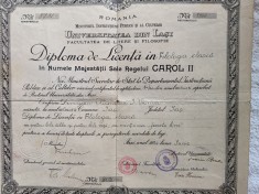 Diploma de Licenta in Filiologia Clasica ,Universitatea din Iasi , Carol II ,